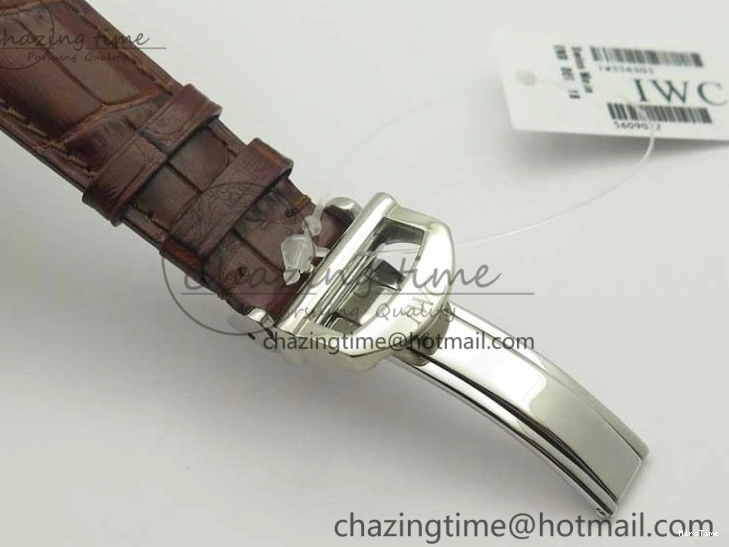 MIROTIME 0305 Portofino Automatic SS TWF 1:1 Best Edition Silver Dial Gold Markers on Brown Leather Strap A Bright 7203
